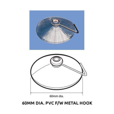 60mm dia. PVC f/w metal hook