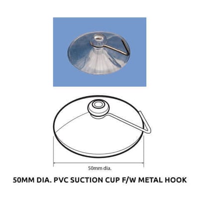 50mm dia. PVC f/w metal hook