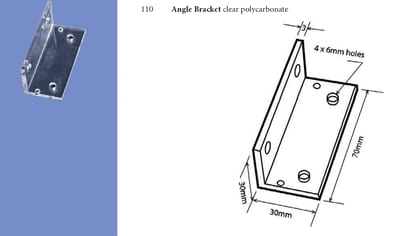 Angle Bracket Clear Polycarbonate