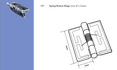 Spring return Hinge 45mm x 22mm