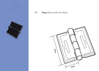 Hinge black 45mm x 22mm