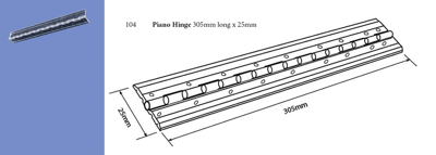 Piano Hinge 305mm long x 25mm
