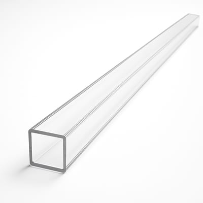 Clear acrylic square tube, 1800mm long